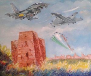 Festa Nazionale della Aeronautica Militare - opera pittorica a tema di Umberto Colapinto esposta nella Base di Gioia del Colle