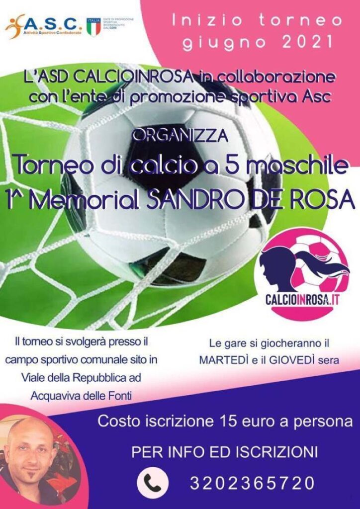 Memorial Sandro De Rosa torneo di calcio a 5 maschile